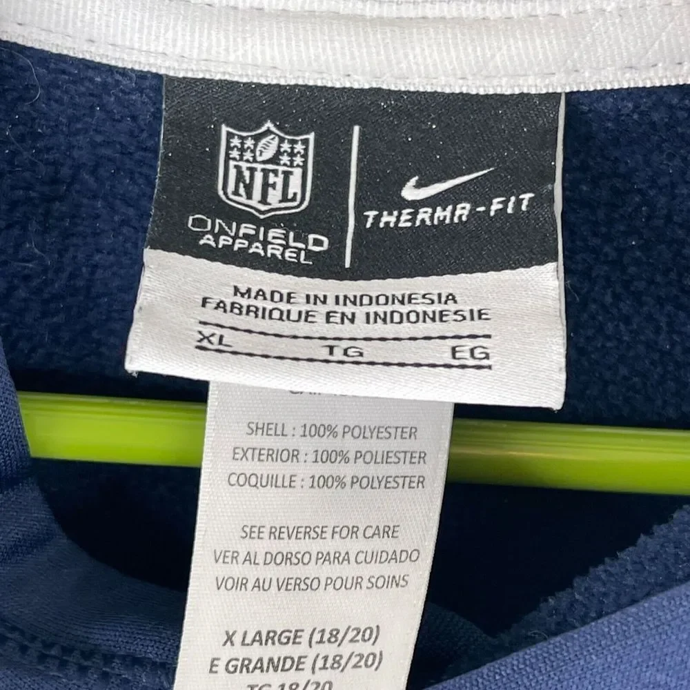 Nike Therma-Fit Boys Patriots‎ Hoodie Size YXL Blue Long Sleeve Football